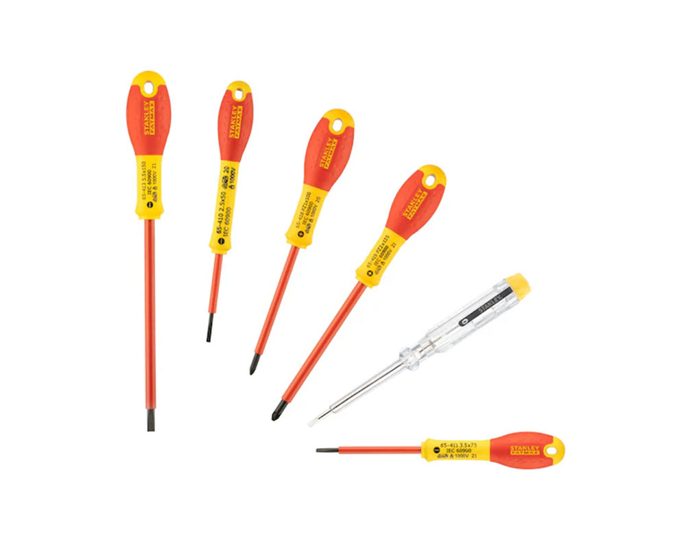 STANLEY 65443 FATMAX 6 PIECE INSULATED SLOTTED POZIDRIV SCREWDRIVER SET