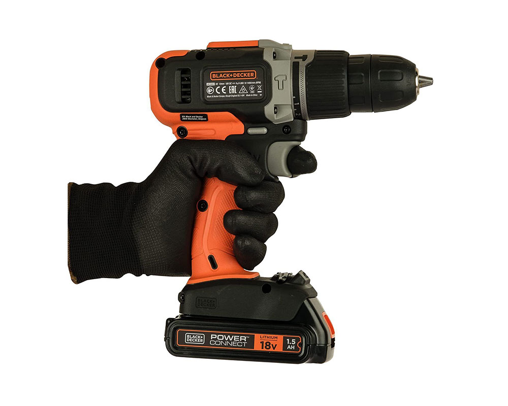 BLACK&DECKER CORDLESS HAMMER DRILL, 18V ORANGE/BLACK