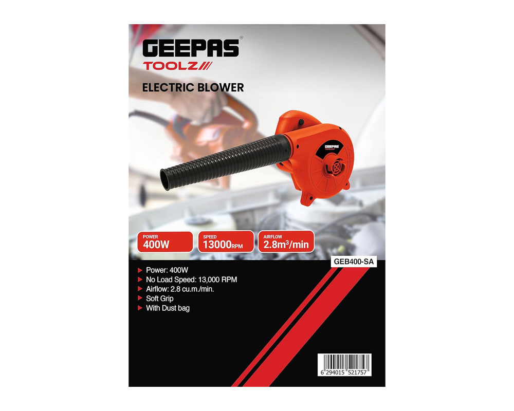 GEEPAS AIR BLOWER VACUUM DUSTER WITH DUST BAG 400W