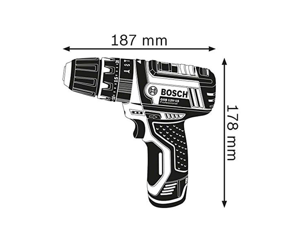 BOSCH PROFESSIONAL 10.8V BODY ONLY CORDLESS LI-ION 2-SPEED COMBI DRILL